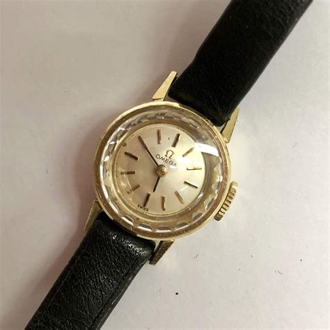 ladies 14k yellow gold manual omega watch vintage|omega ladies gold watch 1950.